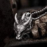 Domineering Dragon Head Pure Tin Necklace | Gthic.com