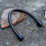 Double Braided Leather Stainless Steel Bracelet | Gthic.com