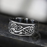 Dragon Head Celtic Knot Stainless Steel Viking Ring