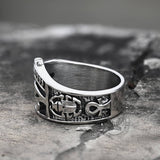 Egyptian Eye of Horus Ankh Stainless Steel Egypt Ring | Gthic.com
