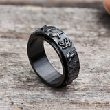 Egyptian Symbols Ankh Stainless Steel Spinner Ring | Gthic.com