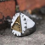 Eye Of Providence Stainless Steel Masonic Ring | Gthic.com