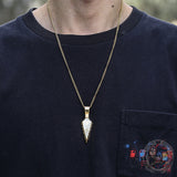 Eye of Ra Ankh Spearhead Stainless Steel Pendant