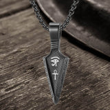Eye of Ra Ankh Spearhead Stainless Steel Pendant | Gthic.com