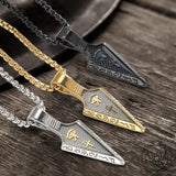 Eye of Ra Ankh Spearhead Stainless Steel Pendant