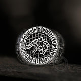 Fenrir Wolf Amulet Signet Viking Ring | Gthic.com