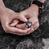 Fenrir Wolf Head Sterling Silver Ring | Gthic.com