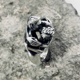 Fiery Love Kiss Sterling Silver Couple Ring