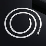 Flat Snake Chain Sterling Silver Necklace | Gthic.com