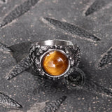 Flying Bats Stainless Steel Gemstone Ring