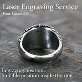 Flying Bats Stainless Steel Gemstone Ring