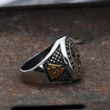 Futhark Runes Compass Viking Ring | Gthic.com