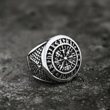 Futhark Runes Compass Viking Ring | Gthic.com