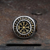 Futhark Runes Compass Viking Ring | Gthic.com