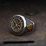 Futhark Runes Compass Viking Ring | Gthic.com