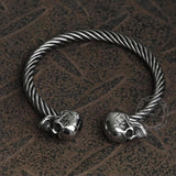 Ghost Head Stainless Steel Opening Bracelet