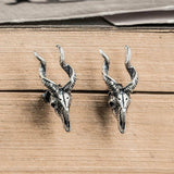 Goat head Sterling Silver Stud Satan Stud Earring | Gthic.com