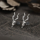 Goat head Sterling Silver Stud Satan Stud Earring