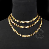 Gold Cuban Link Stainless Steel Chain Necklace