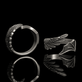 Gothic Angel Demon Wing Sterling Silver Ring | Gthic.com