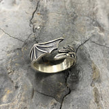 Gothic Angel Demon Wing Sterling Silver Ring | Gthic.com