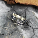 Gothic Angel Demon Wing Sterling Silver Ring | Gthic.com