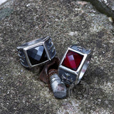 Gothic Cross Fleury Stainless Steel CZ Ring 02 | Gthic.com