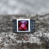 Gothic Cross Fleury Stainless Steel CZ Ring