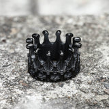 Gothic Crown Stainless Steel Punk Ring 01 Black | Gthic
