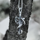 Gothic Dragon Sword Pure Tin Necklace | Gthic.com