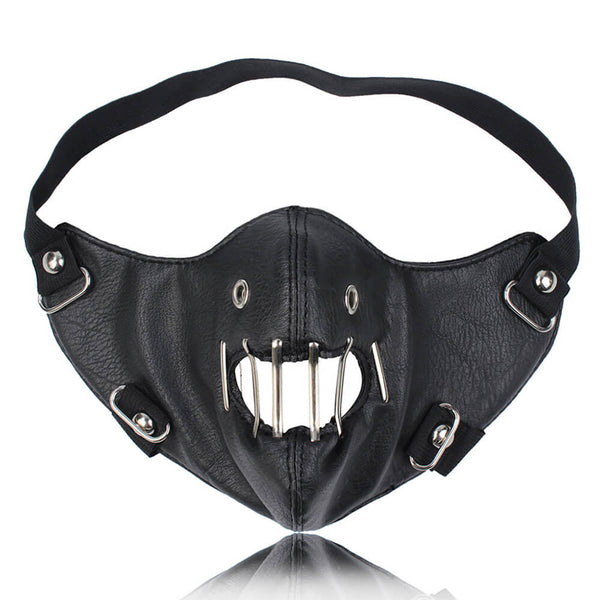 Gothic Iron Ring Leather Half Facemask01 | Gthic.com