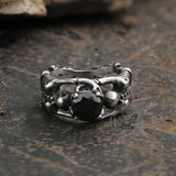Gothic Tribute Gem Stainless Steel Skull Ring03 | Gthic.com