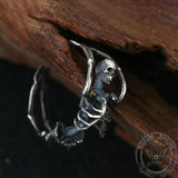 Gothic Yoga Skull Sterling Silver Adjustable Ring