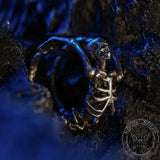 Gothic Yoga Skull Sterling Silver Adjustable Ring 04 | Gthic.com