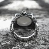 Greek Evil Eye Stainless Steel Biker Ring