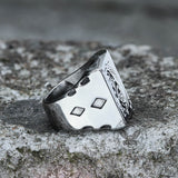 Grim Reaper Poker Stainless Steel Ring 03 silver | Gthic.com