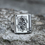 Grim Reaper Poker Stainless Steel Ring 01 silver | Gthic.com