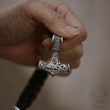 Thor's Hammer Braided Rope Viking Bracelet | Gthic.com