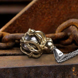 Brass Octopus Sterling Silver Skull Pendant03 | Gthic.com