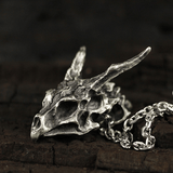Dragon Sterling Silver Mens Skull Necklace | Gthic.com