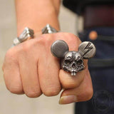 Mickey Brass Skull Ring | Gthic.com