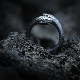 Greek Amphisbaena Sterling Silver Mythology Woman Ring | Gthic.com