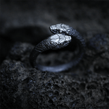 Greek Amphisbaena Sterling Silver Mythology Woman Ring | Gthic.com