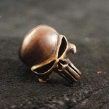 Punisher Brass Sterling Silver Skull Ring 03 | Gthic.com