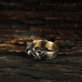 Fire of the Chinese Five Elements Sterling Silver Brass Ring