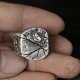 Cracked Stone Texture Sterling Silver Brass Ring
