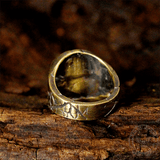 Cracked Stone Texture Sterling Silver Brass Ring