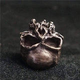 Dark Retro Sterling Silver Skull Ring 02 | Gthic.com