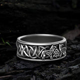Fenris-wolf Stainless Steel Viking Ring