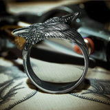Odin Ravens Huginn and Munin Sterling Silver Viking Ring | Gthic.com